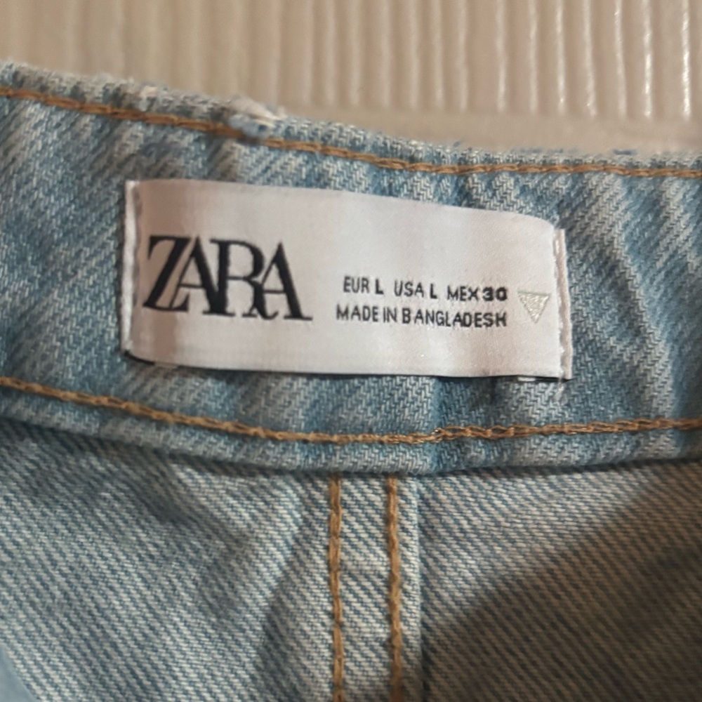 Zara Trf Denim Skirt Effect Crop Top - Picture 9 of 9